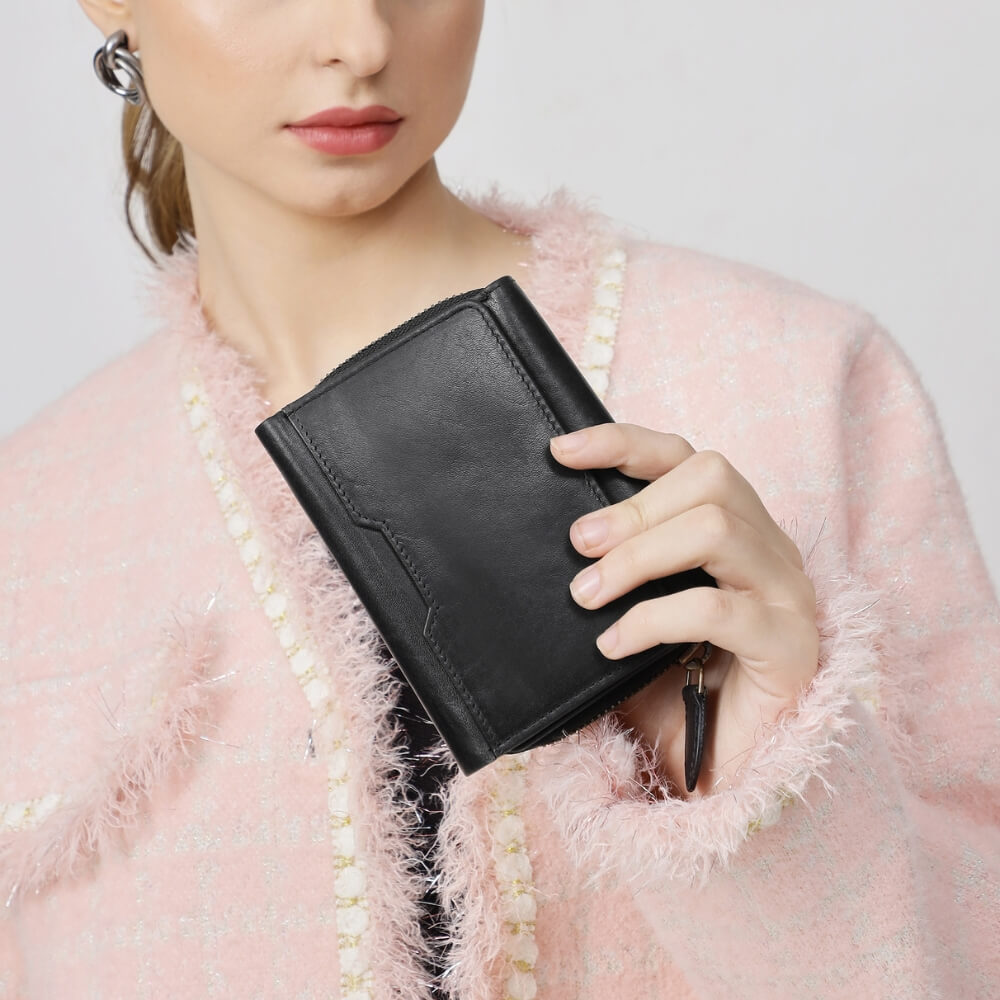 Zip Around Purse in Black