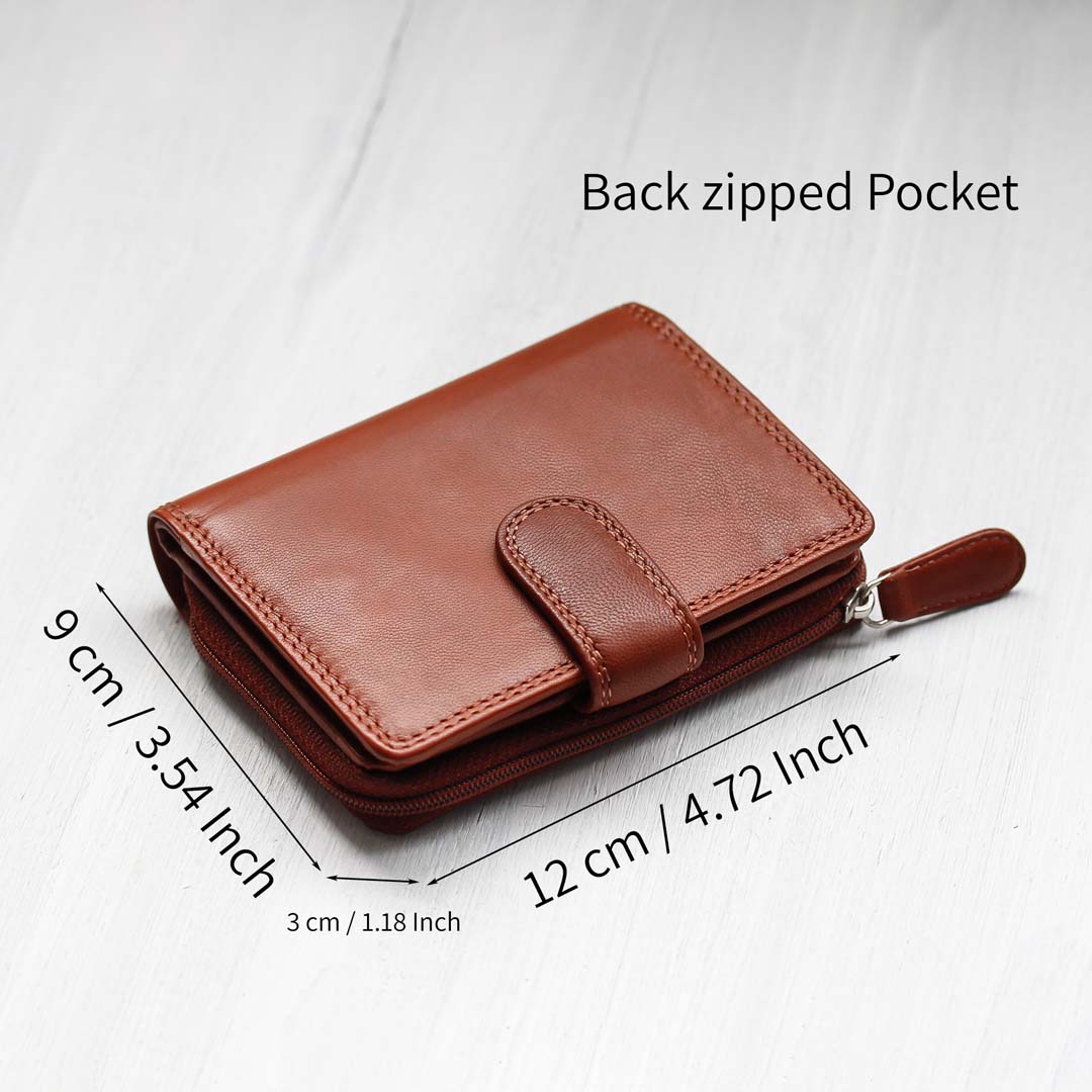 a wallet for women that measures 9 cm x 3 cm x 12 cm