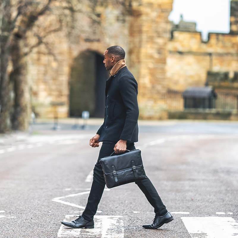 Leather Satchel Briefcase Bridge
