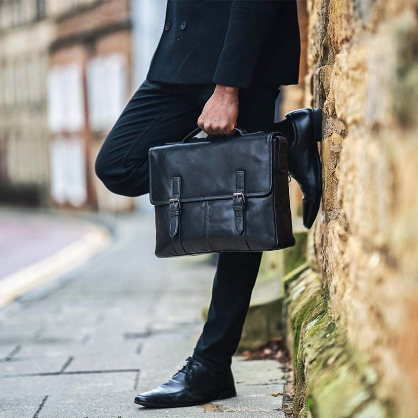Leather Satchel Briefcase Bridge