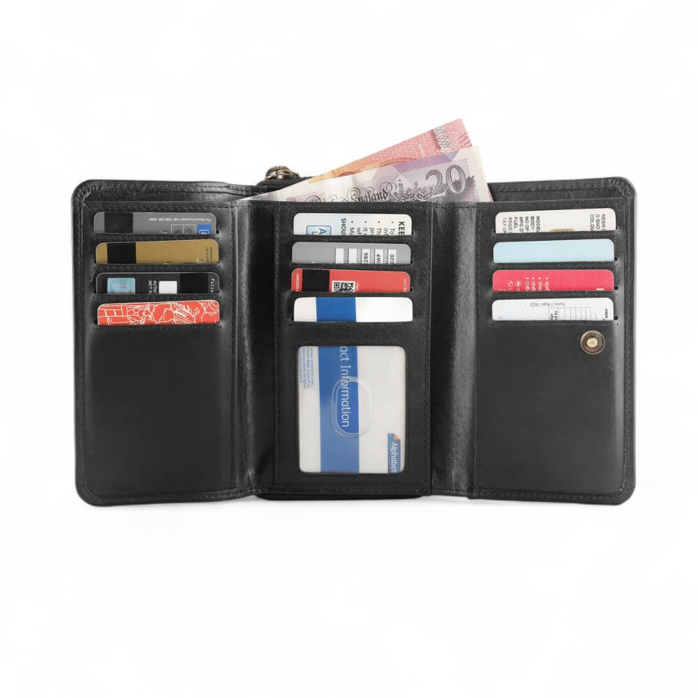 Zip Around Purse in Black