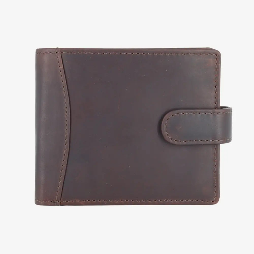 Black leather wallet on a white background