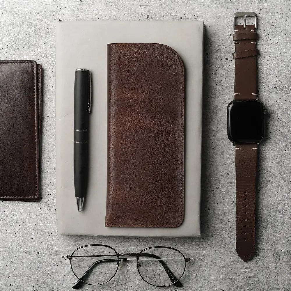 Leather-Lined Glasses Pouch Beatrice Mayfair