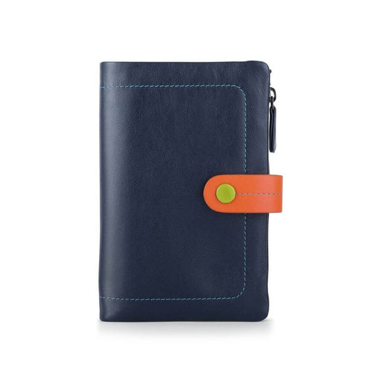 Capri Multi coloured medium bi fold purse – 6800 Navy front