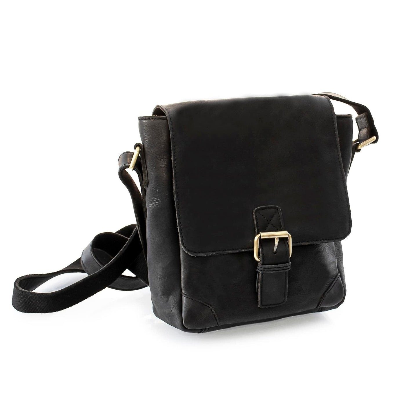 Buckle Leather Messenger Bag For Men