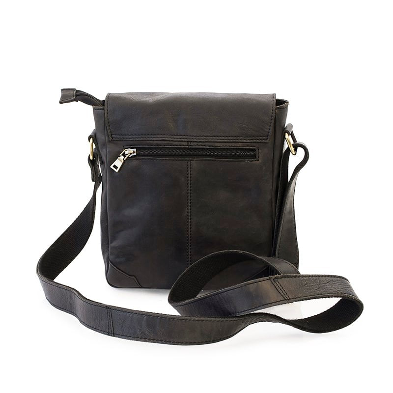 Buckle Leather Messenger Bag For Men