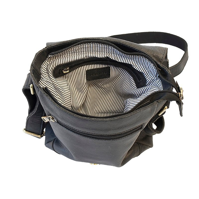 Buckle Leather Messenger Bag For Men