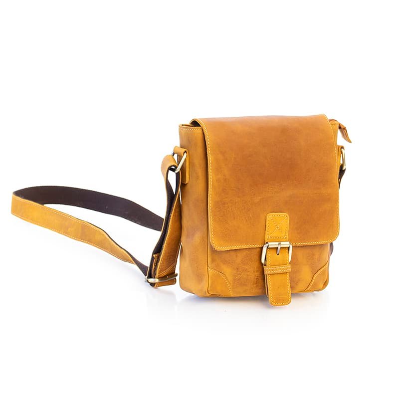 Buckle Leather Messenger Bag For Men