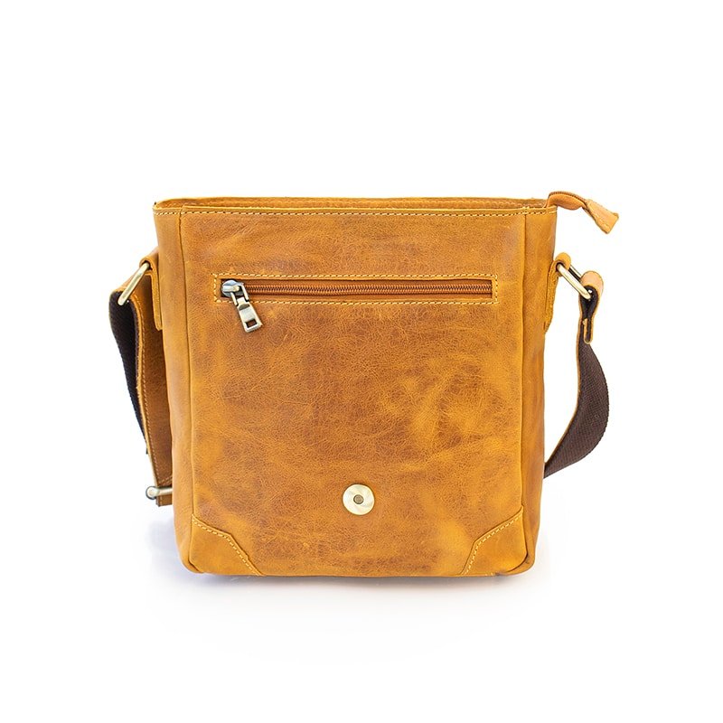 Buckle Leather Messenger Bag For Men