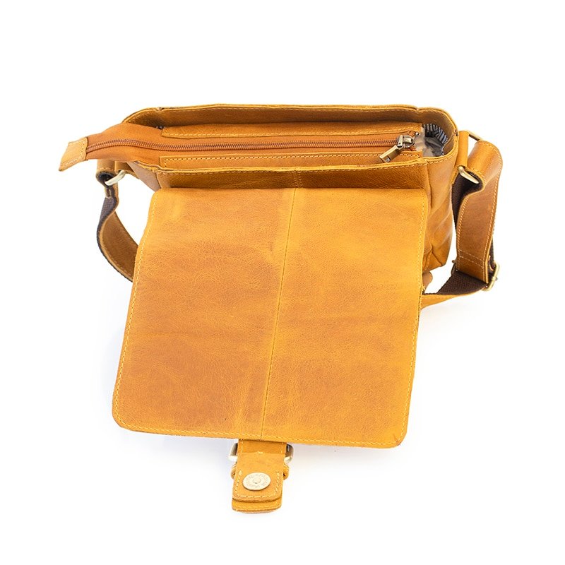 Buckle Leather Messenger Bag For Men