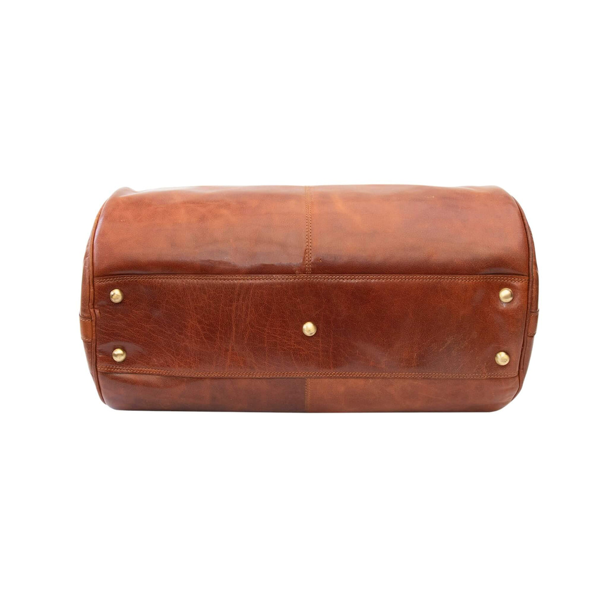 Essential Leather Duffle Bag - vintage-finish leather weekend bag