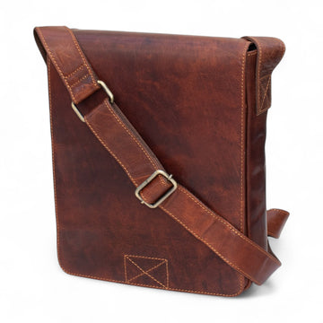 Essential Messenger Bag - leather messenger bag with adjustable strap