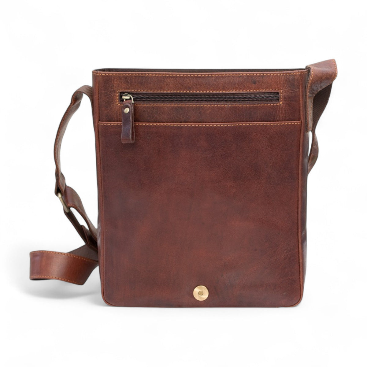 Essential Messenger Bag - leather messenger bag with adjustable strap