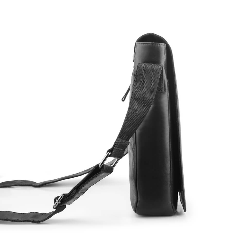Essential Messenger Bag - leather messenger bag with adjustable strap