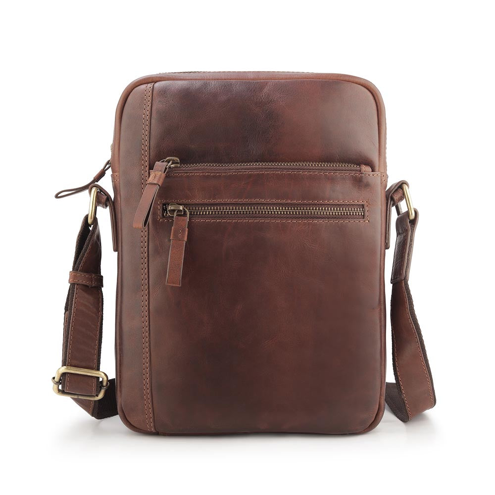 Brown Leather Crossbody Bag 