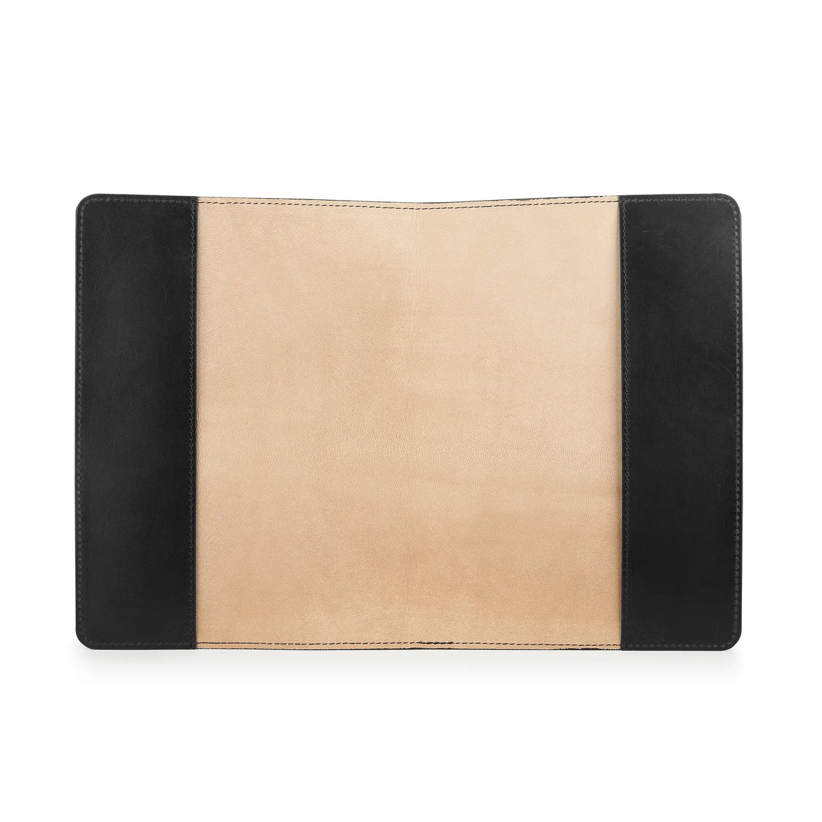 Black leather diary cover on a white background