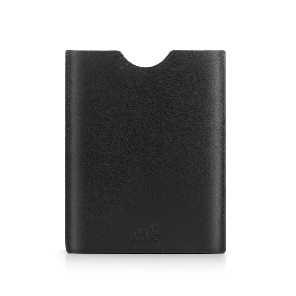 Leather Passport Cover in Black