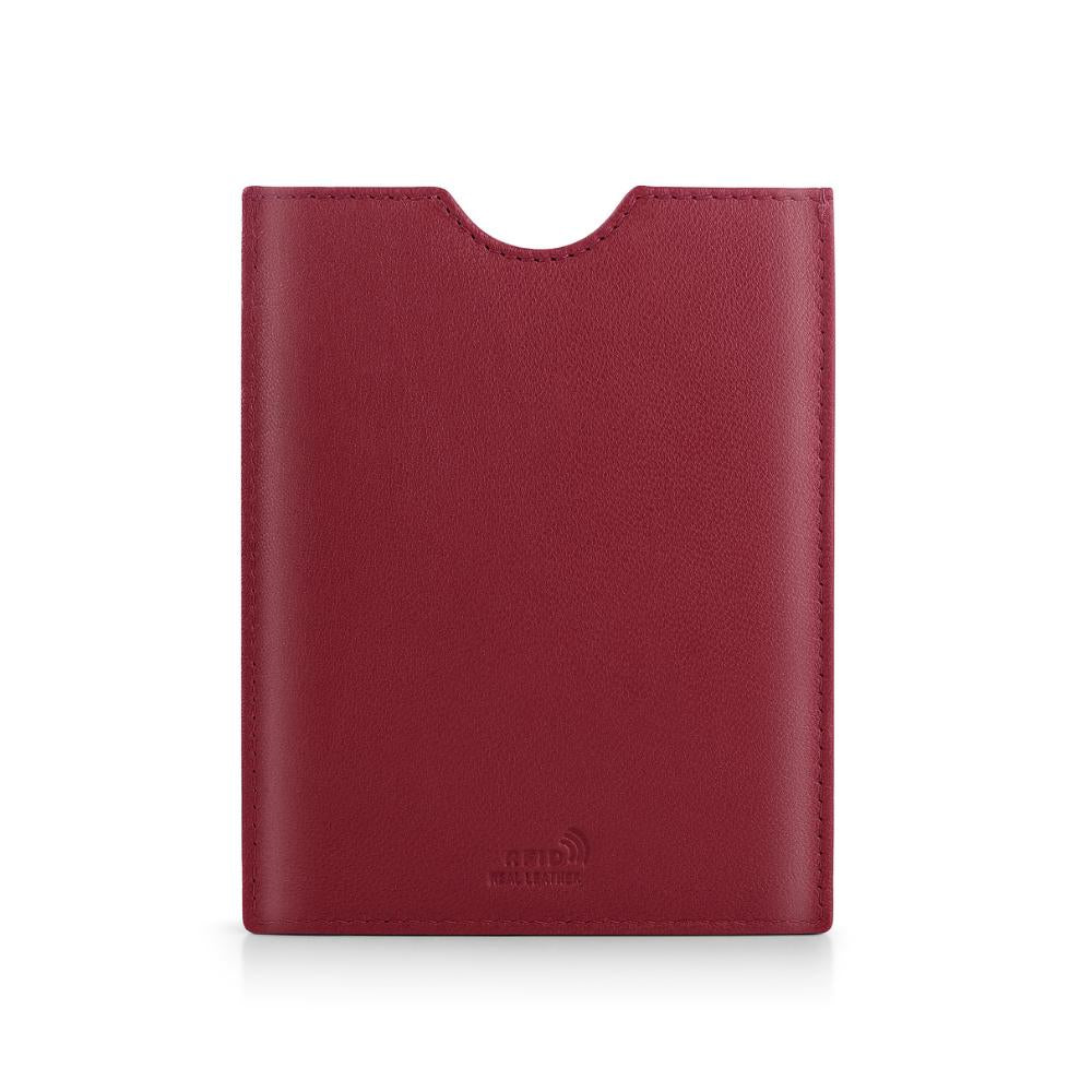 Leather Passport Cover in Red