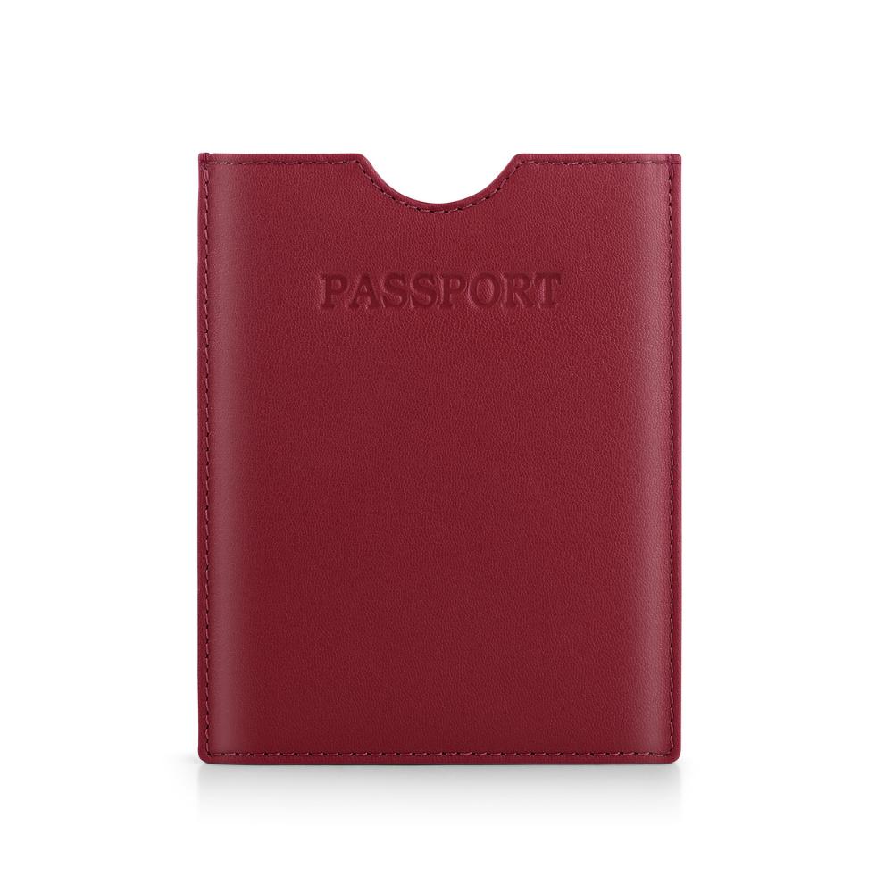 Red leather passport cover