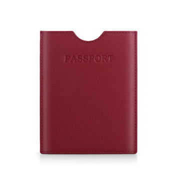 Red leather passport cover