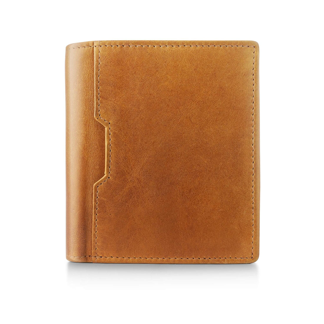 Leather Wallet Trifold in Tan - tan leather trifold wallet with RFID protection