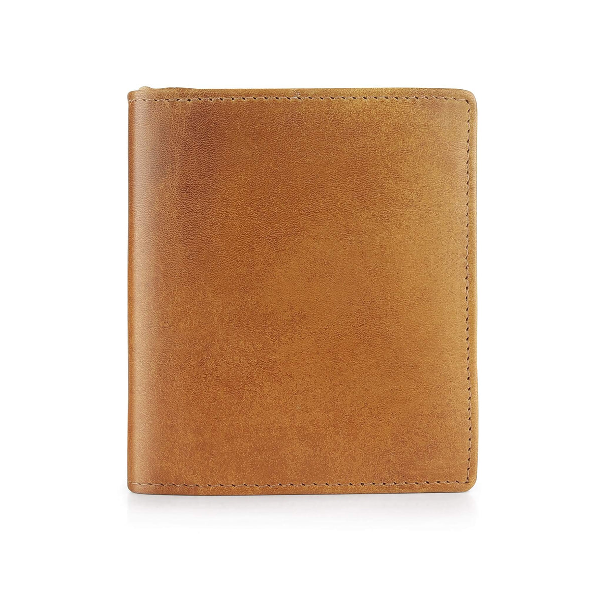 Leather Wallet Trifold in Tan - tan leather trifold wallet with RFID protection