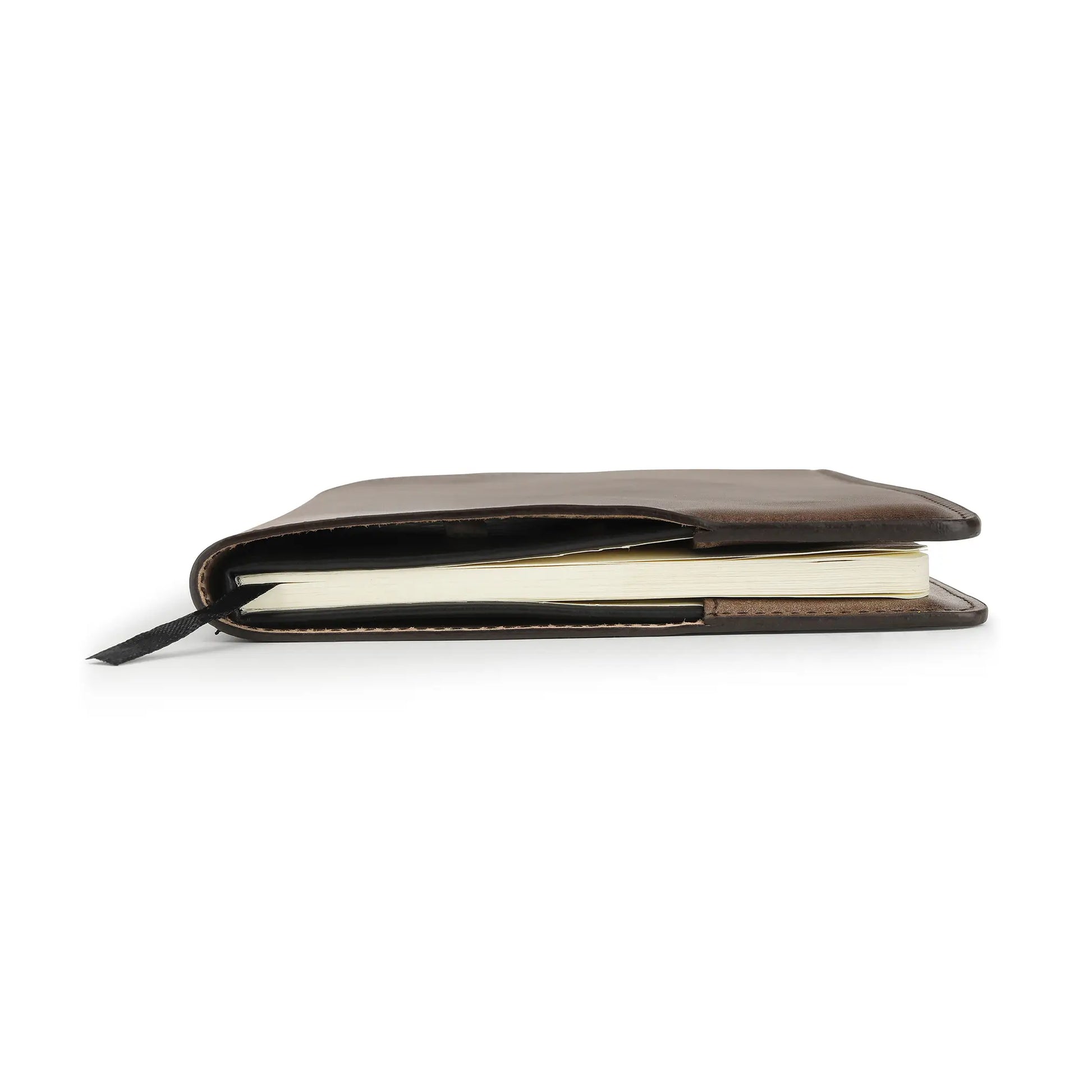 Brown leather diary cover  on a white background