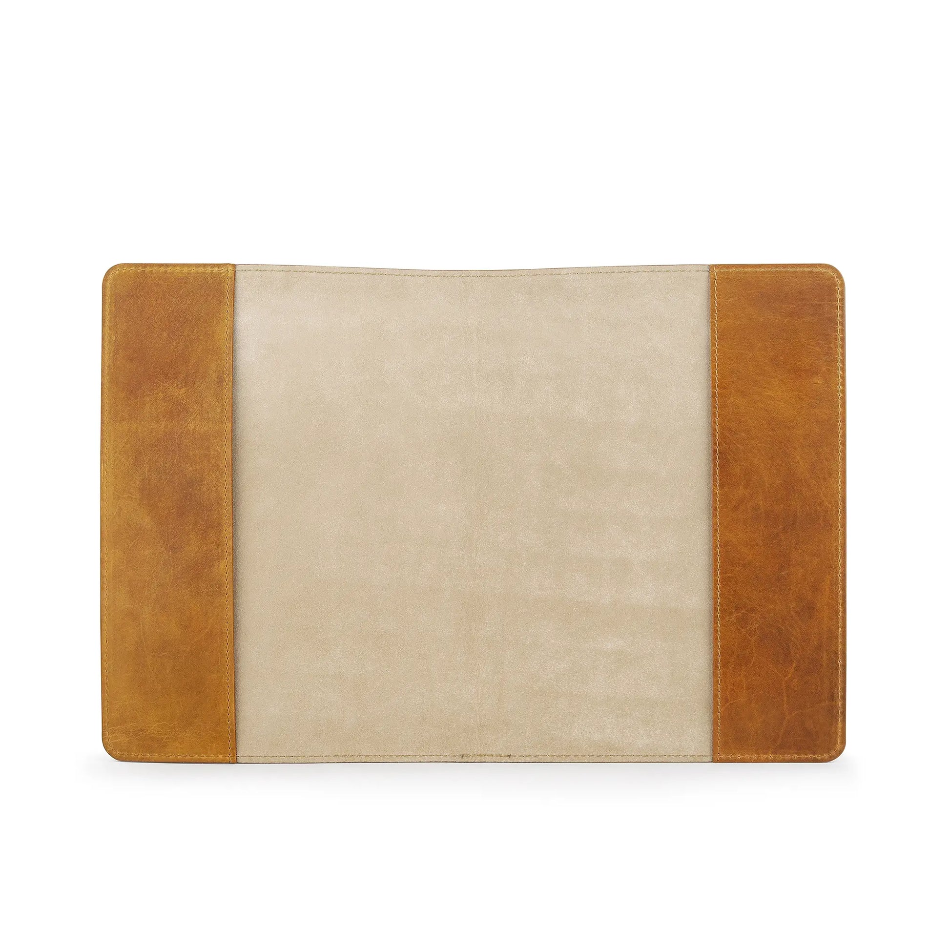 Tan leather diary cover  on a white background