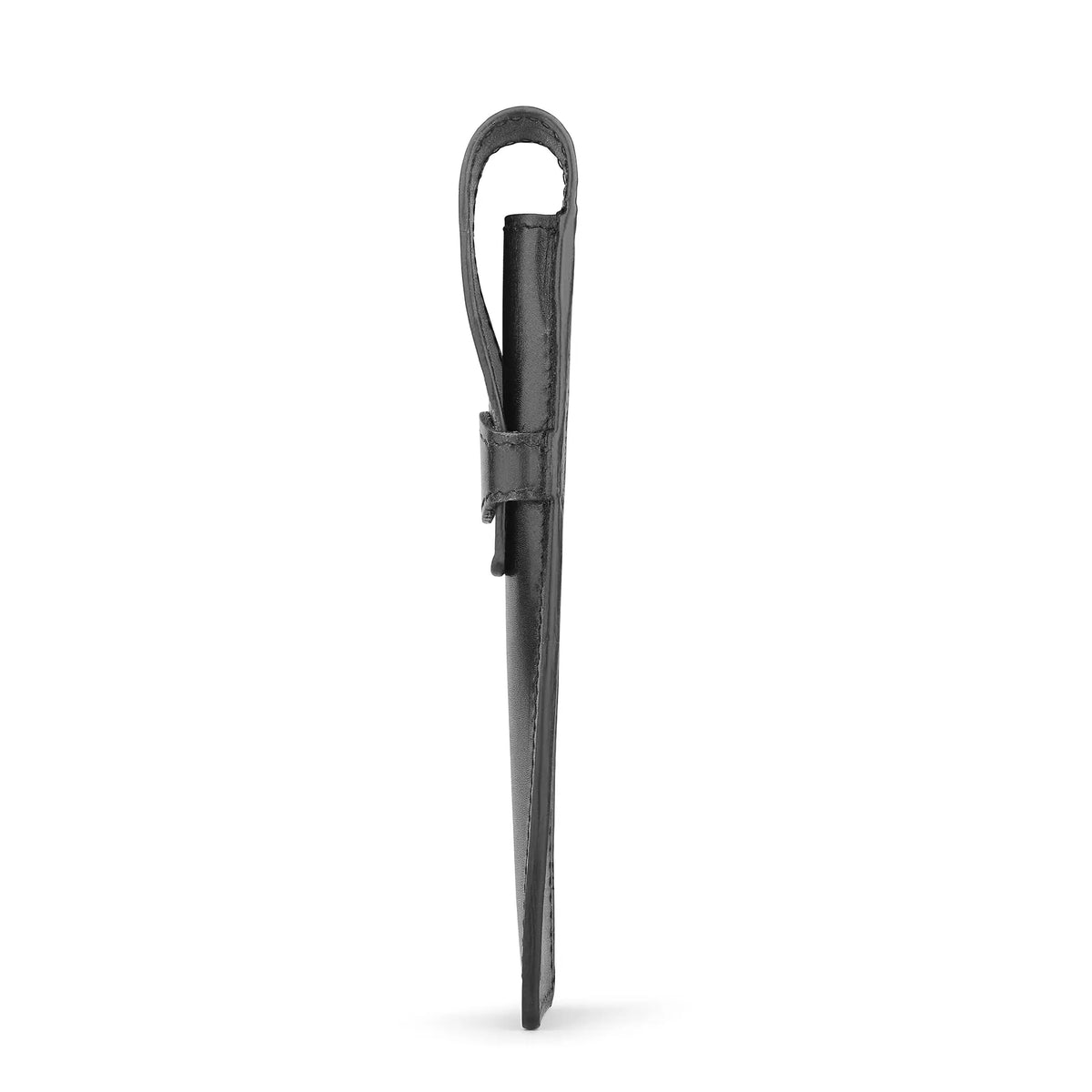 Black leather pen holder  on a white background
