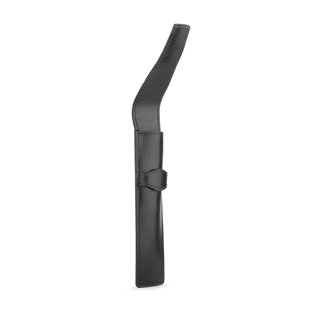 Black leather pen holder  on a white background