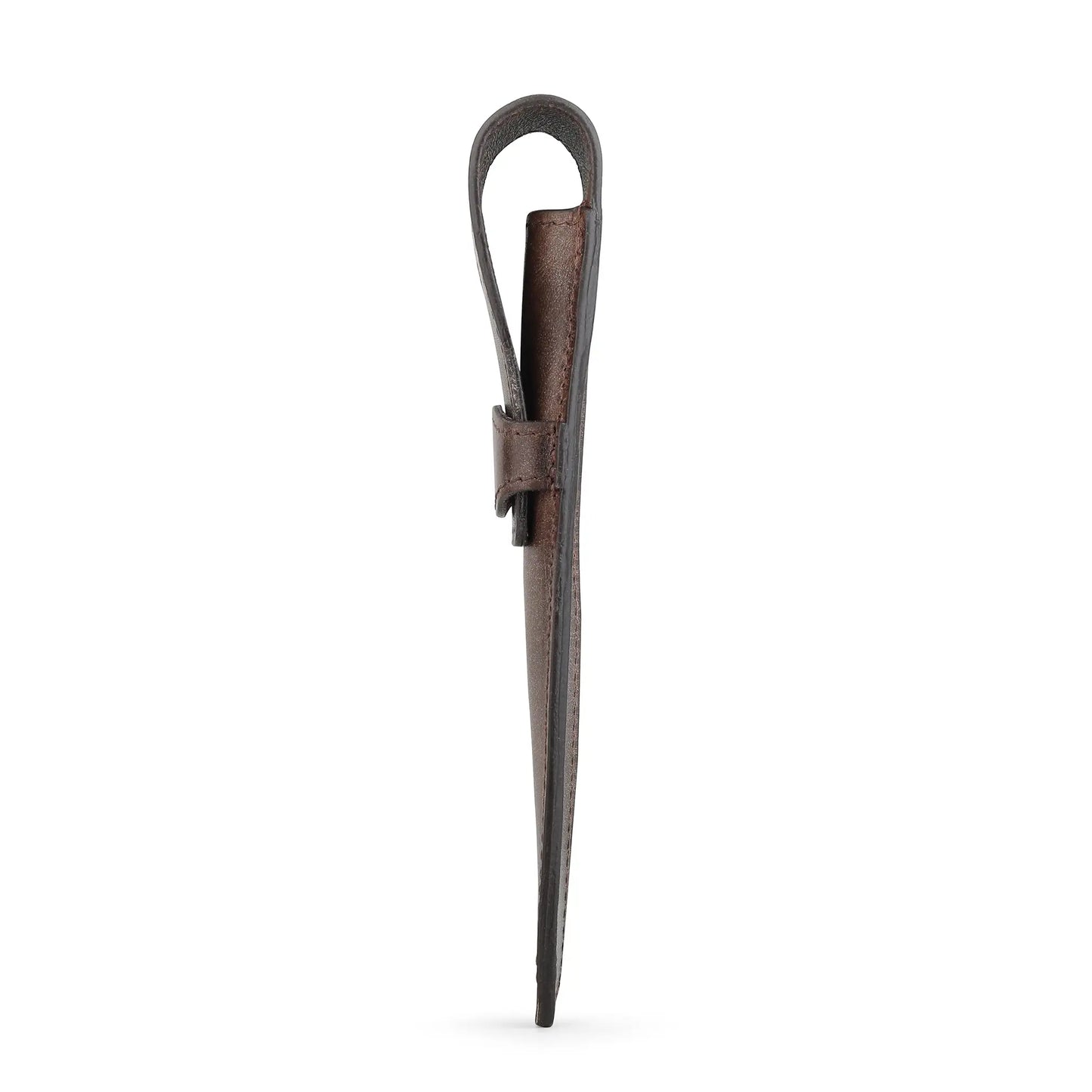 Brown leather pen holder  on a white background