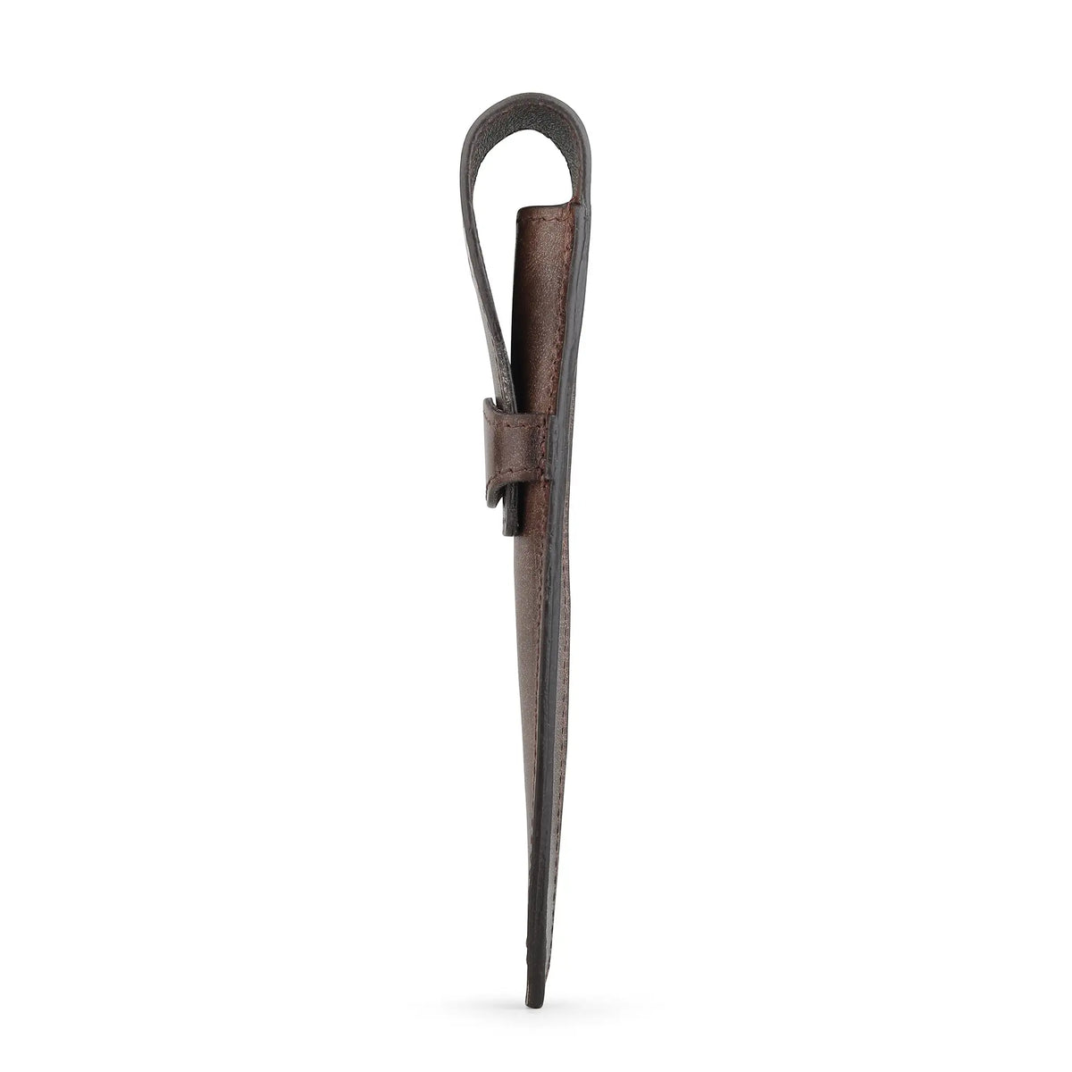 Brown leather pen holder  on a white background