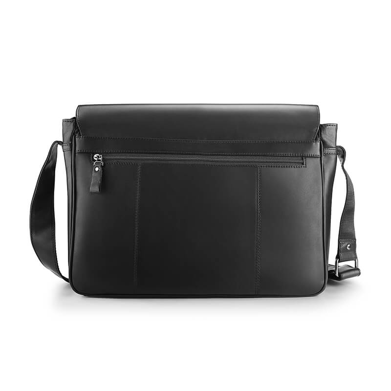 Men's Leather Laptop Messenger Bag with Texan Stripe