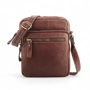 Essential Crossbody Bag for Men - brown leather crossbody bag