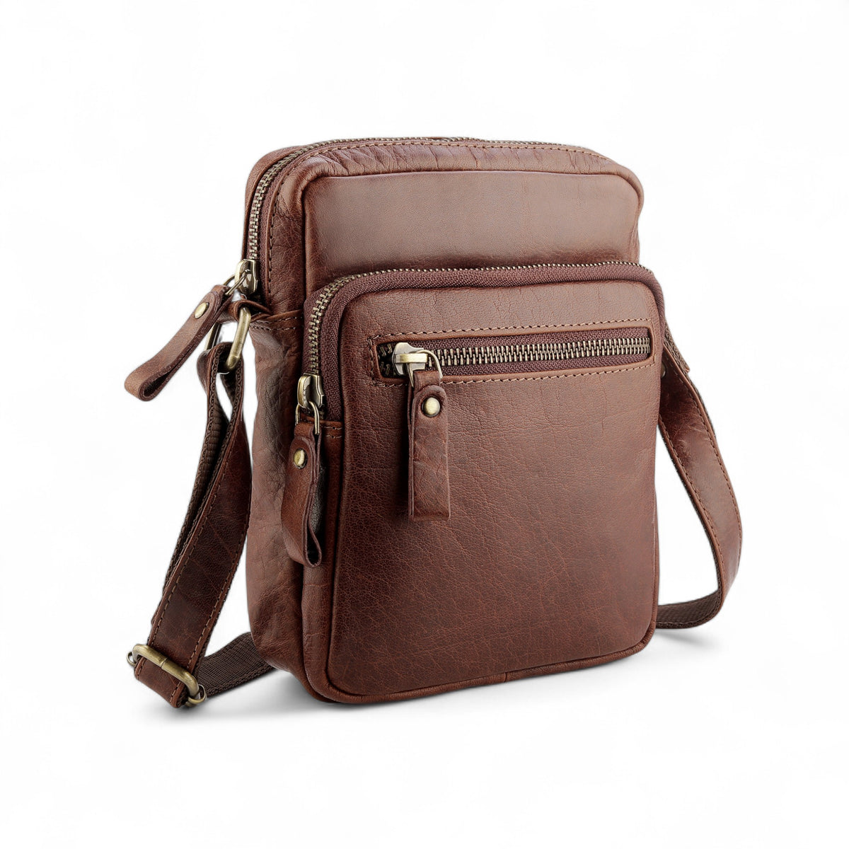 Essential Crossbody Bag for Men - brown leather crossbody bag