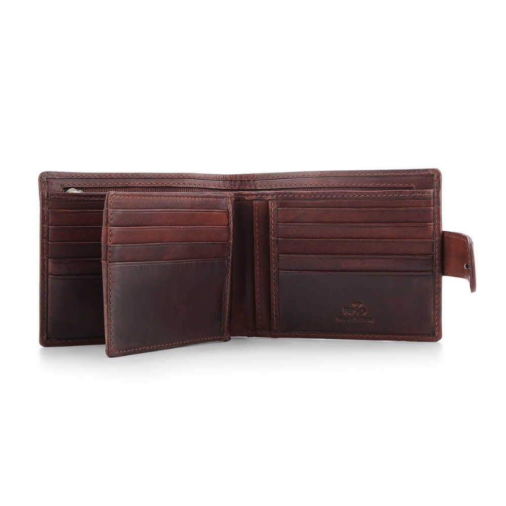 Trifold Leather Wallet - RFID-protected leather trifold wallet