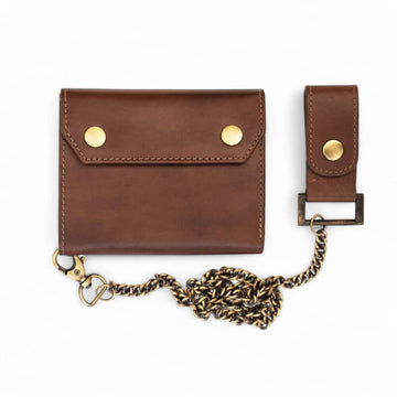 Wallet With Chain Brown - leather biker wallet with detachable chain