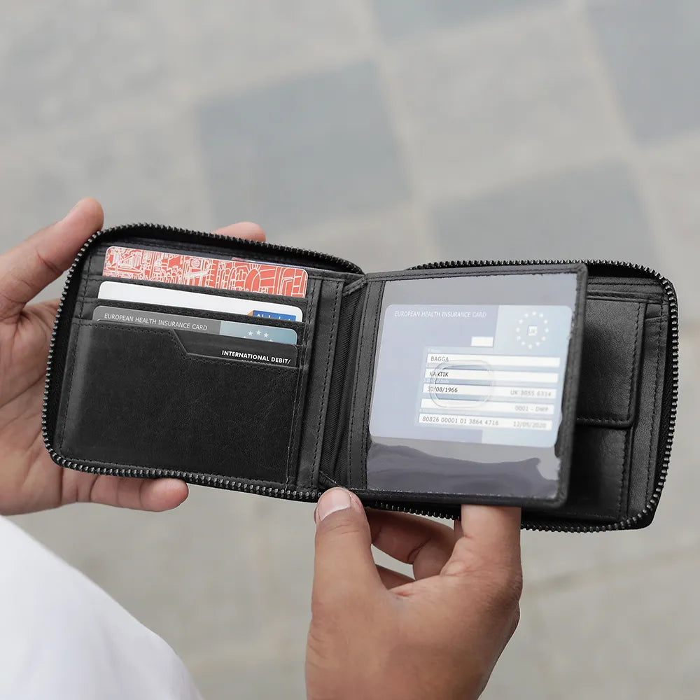 Zip Around Leather Wallet – Carlos Alperto Black 01