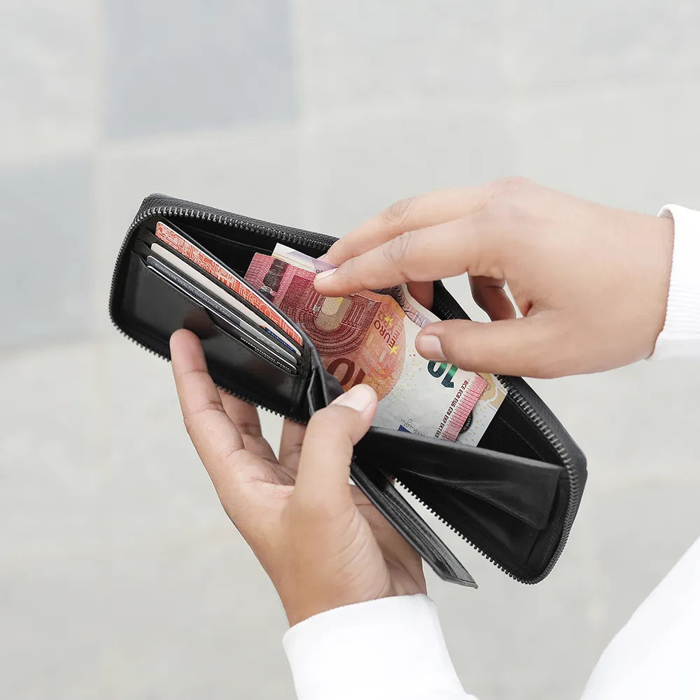 Zip Around Leather Wallet – Carlos Alperto Black 02